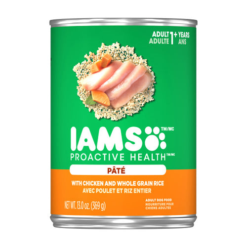 Iams, IAMS Proactive Health Paté Adult Wet Dog Food, Pate w/Chicken & Rice, 12Each/13.2 Oz (Count of 12)