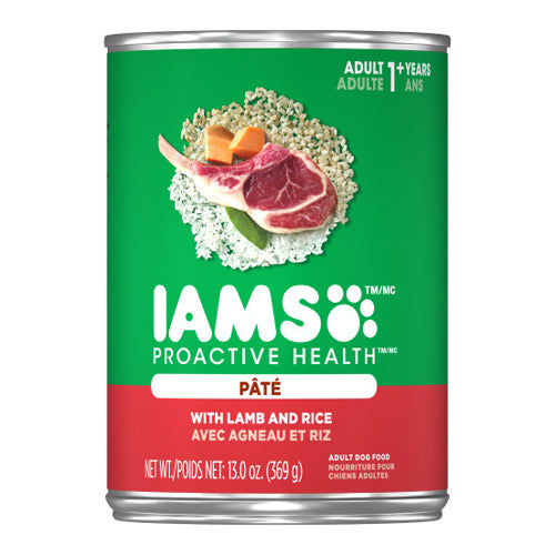 Iams, IAMS Proactive Health Paté Adult Wet Dog Food, Pate w/Lamb & Rice, 12Each/13.2 Oz (Count of 12)