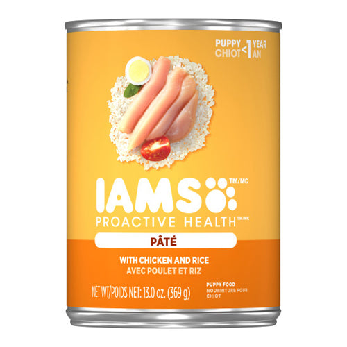 Iams, IAMS Proactive Health Paté Puppy Wet Dog Food, Pate w/Chicken & Rice, 12Each/13.2 Oz (Count of 12)