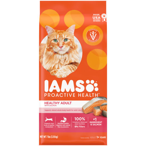 Iams, IAMS Proactive Health Adult Dry Cat Food, Salmon, 1 Each/7 lb