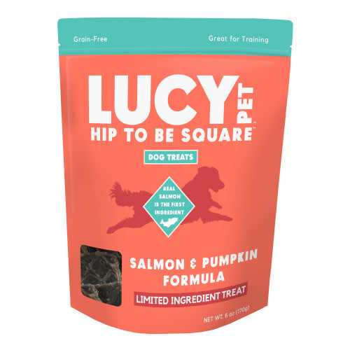 Lucy Pet Products, Lucy Pet Products Hip to Be Square Limited Ingredient Dog Treats, Salmon & Pumpkin, 1 Each/6 Oz