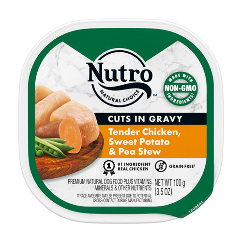 Nutro Products, Inc., Cuts In Gravy Adult Wet Dog Food Simmered Beef And Potato Stew, Tender Chicken, Sweet Potato & Pea Stew, 24Each/3.5 Oz, 24 Pack (Count of 24)