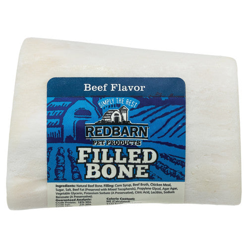 Redbarn Pet Products, Redbarn Pet Products Filled Bone Dog Treat, Beef, 1 Each/3.5 Oz, Small