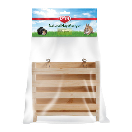 Kaytee Natural Wooden Hay Manger Wood Grain, 1 Each/Large by Kaytee