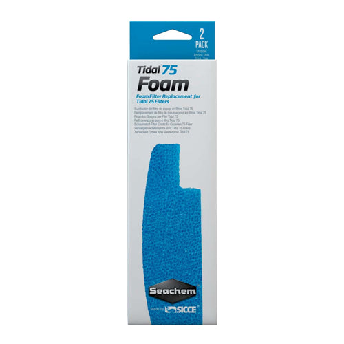 Seachem Laboratories Tidal Foam Sponge For Tidal 75 Filters, Blue, 1 Each/2 Pack by Seachem