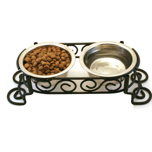 Spot, Spot Mediterranean Double Diner Dog Bowl, Silver, 1 Each/1 pt