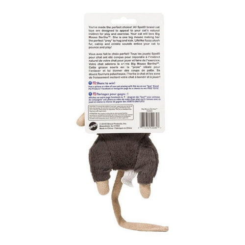 Spot, Spot Big Mouse Bertha Cat Toy with Catnip, Assorted, 1 Each/7 in