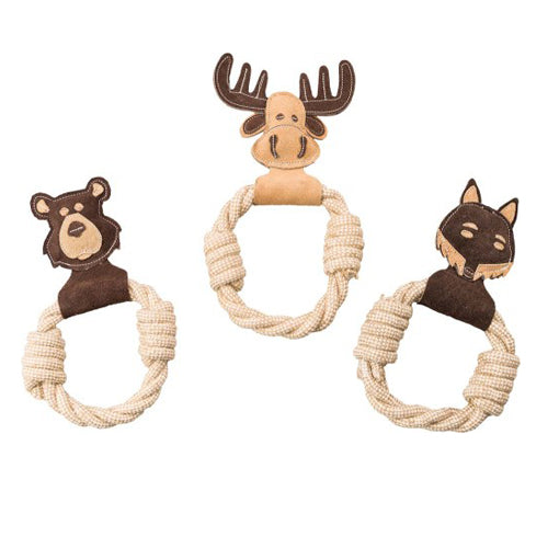 Spot, Spot Dura-Fuse Leather with Rope Ring Dog Toy, Assorted, 1 Each/11 in