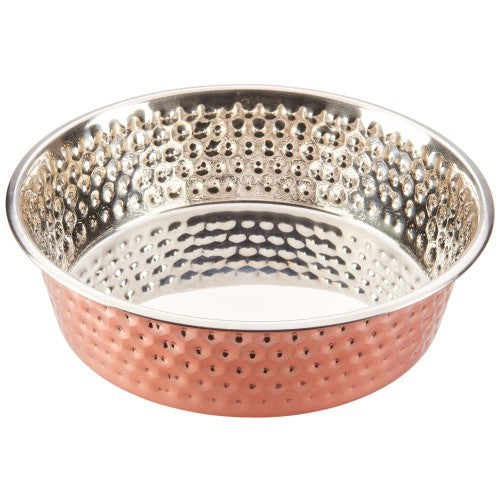 Spot, Spot Honeycomb Non Skid Stainless Steel Dog Bowl, Hammered Exterior, Copper, 1 Each/2 qt
