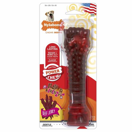 Nylabone, Nylabone Flavor Frenzy Power Chew Dog Toy, Beef Jerky, 1 Each/XL/Souper (1 Count)
