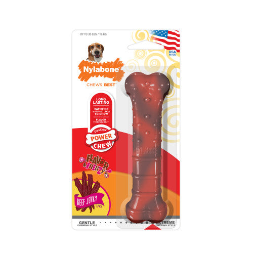 Nylabone, Nylabone Flavor Frenzy Power Chew Dog Toy, Beef Jerky, 1 Each/Medium/Wolf (1 Count)