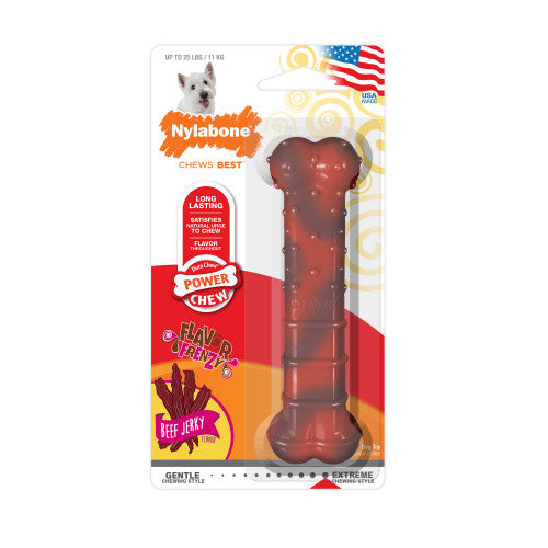 Nylabone Flavor Frenzy Power Chew Dog Toy Beef Jerky, 1 Each/SMall/Regular (1 Count) by Nylabone