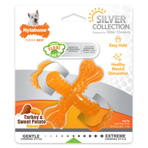 Nylabone Flexi Chew X-Bone Senior Dog Chew Toy 1 Each/SMall/Regular (1 Count) by Nylabone