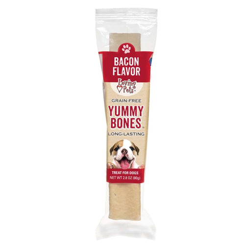 Loving Pets, Loving Pets Yummy Bone Flavor Filled Dog Treat, Bacon, 1 Each/2.8 Oz