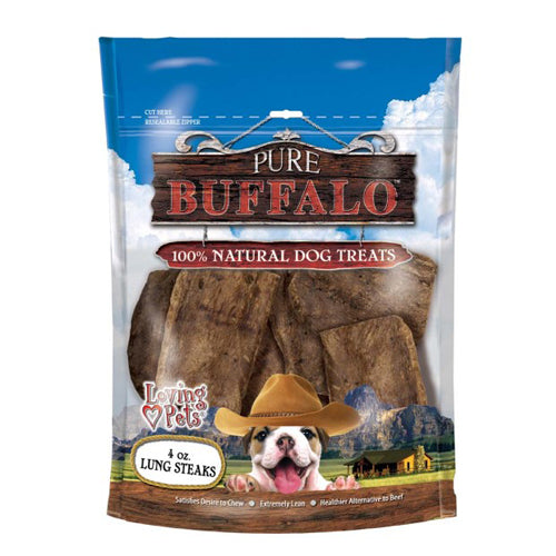 Loving Pets, Loving Pets Pure Buffalo Lung Steaks Dog Treat, 1 Each/4 Oz