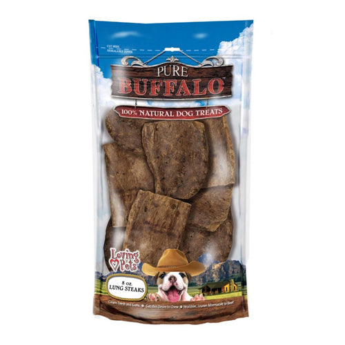 Loving Pets, Pure Buffalo Lung Steaks Dog Treat, 8 Oz
