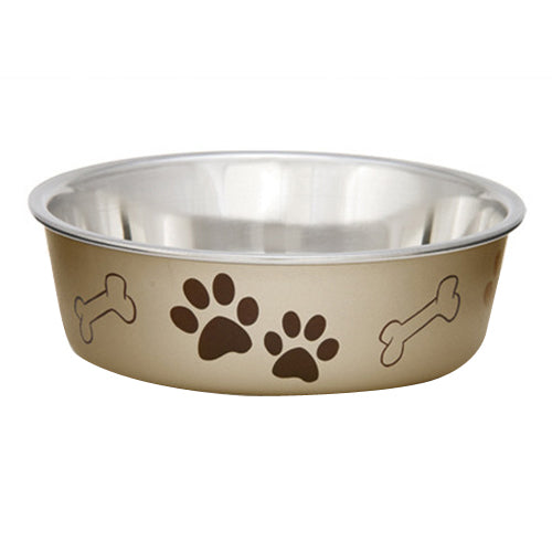 Loving Pets, Loving Pets Metallic Dog Bowl, Champagne, 1 Each/Large