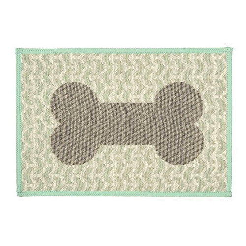 Loving Pets Bella Fashion Mats Geometric Bone, Aqua, 1 Each by Loving Pets