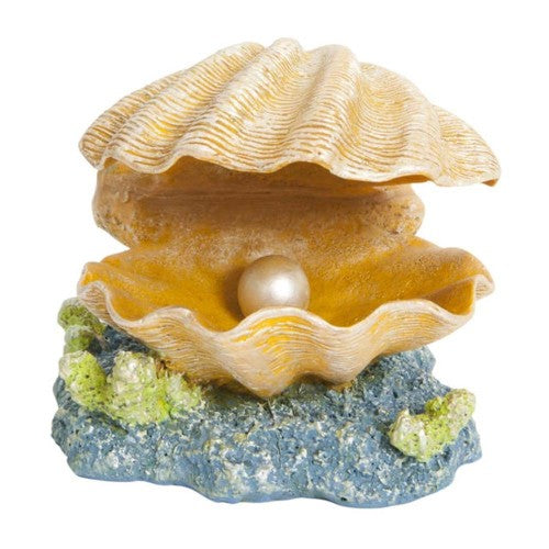 GloFish, GloFish Clam Aquarium Ornament, Gold/Black/Yellow, 1 Each/Small