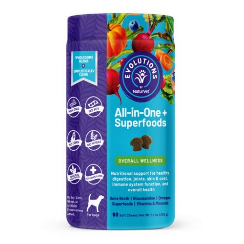 All in One Plus Superfoods Soft Chews 90 Count by Evolutions By NaturVet