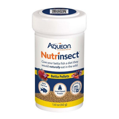 Aqueon, Nutrinsect Fish Free Fish Food Betta Pellets, 1.41 Oz