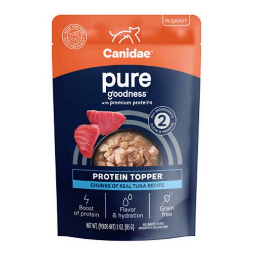 Canidae, Pure Goodness Protein Topper For Dogs Tuna Chunks in Gravy, 3 Oz / 12 Pack