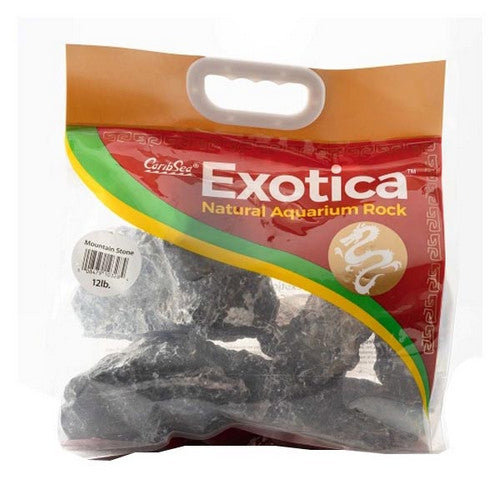 Caribsea, Exotica Freshwater Rock Mountain Stone, 12 Lbs (Black / Grey)