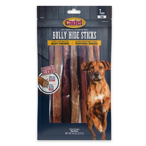 Bully Hide Sticks All Natural Dog Chews Large Stick 7 Count by Cadet