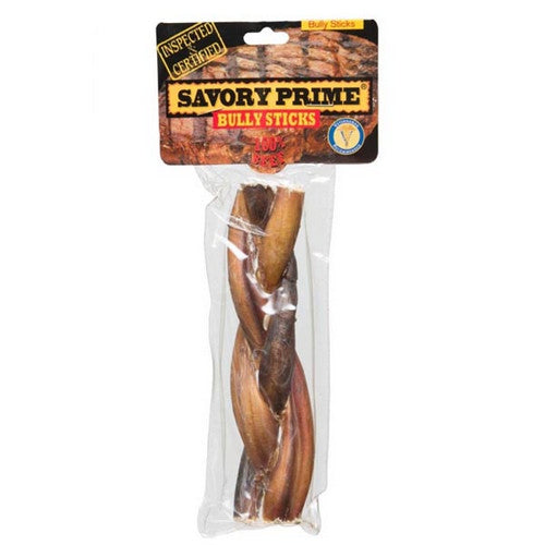 Savory Prime, Braided Bully Stick Dog Treat, 1 Count / 6 Inches