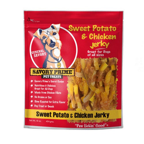 Savory Prime, Jerky Treats Sweet Potato and Chicken, 1 Count / 16 Oz (Strip)