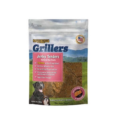 Savory Prime, Girllers Jerky Tenders Dog Treats Salmon, 1 Count / 16 Oz (Strip)