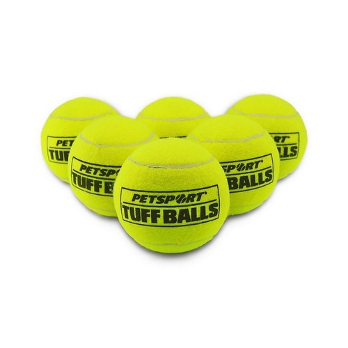Petsport USA, Tuff Ball Dog toy Yellow, 4 Inches (Case Of 6)