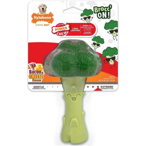 Nylabone, Power Chew Broccoli Dog Toy Bacon Cheese, 1 Count /Large / Giant