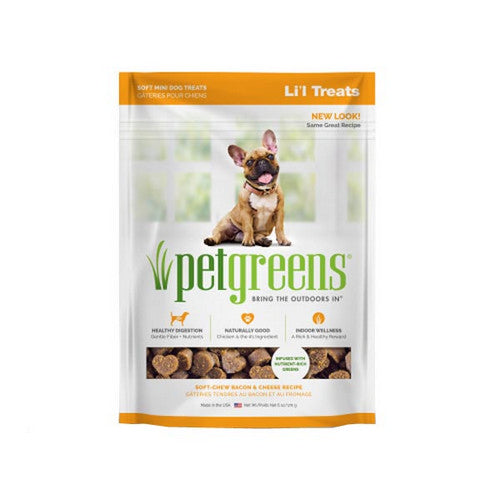 Li'l Treats Soft Mini Dog Treats Bacon and Cheese 1 Count / 6 Oz (Semi Moist) by Pet Greens