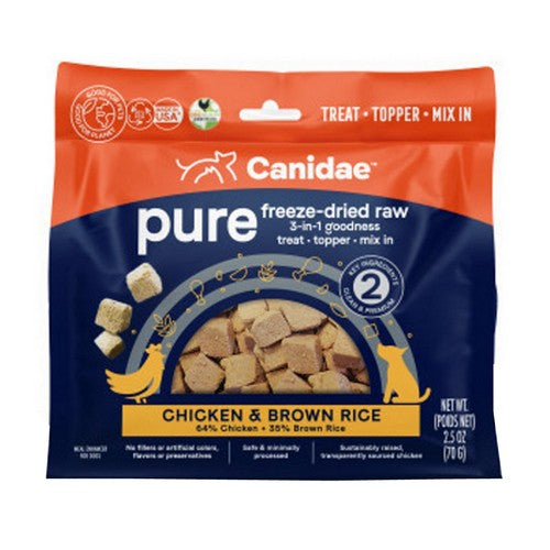 PURE goodness Freeze Dried Raw 3 in 1 Treat/Topper/Mix In Chicken And Brown Rice 1 Count / 2.5 Oz by Canidae