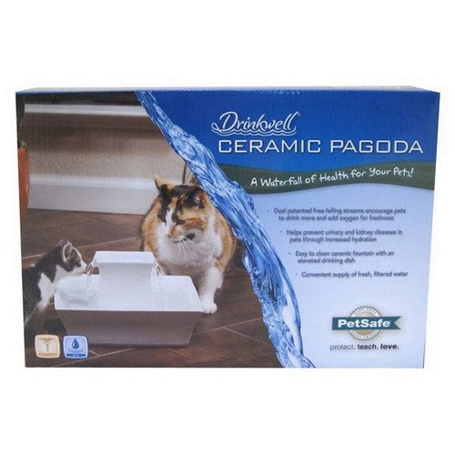 PetSafe, Pagoda Ceramic Pet Fountain White, 1 Count