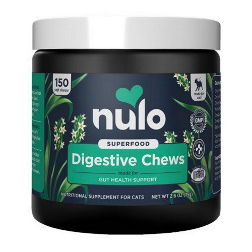 Superfood Digestive Supplement Chews for Cats 150 Count (2.6 Oz) by Nulo