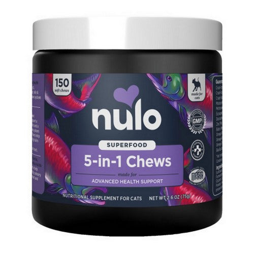 Superfood 5 in 1 Supplement Chews for Cats 150 Count (2.6 Oz) by Nulo