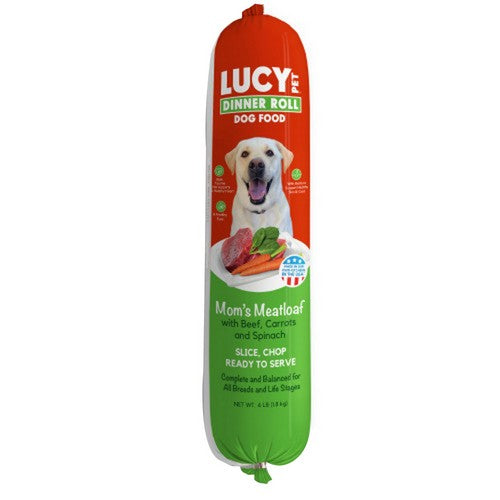 Lucy Pet Products, Mom's Meatloaf Dinner Roll Beef, Carrots and Spinach, 1 Count / 4 Lbs (Semi Moist)