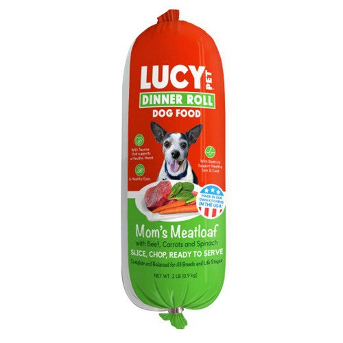 Lucy Pet Products, Mom's Meatloaf Dinner Roll Beef, Carrots and Spinach, 1 Count / 2 Lbs (Semi Moist)