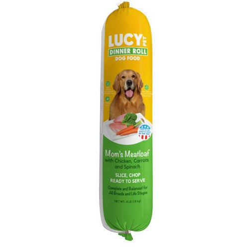 Lucy Pet Products, Mom's Meatloaf Dinner Roll Chicken, Carrots and Spinach, 1 Count / 4 Lbs (Semi Moist)