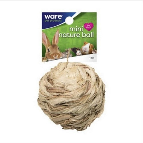 Ware Manufacturing, Mini Sisal Nature Ball Small Animal Chew And Toy, 3 Count