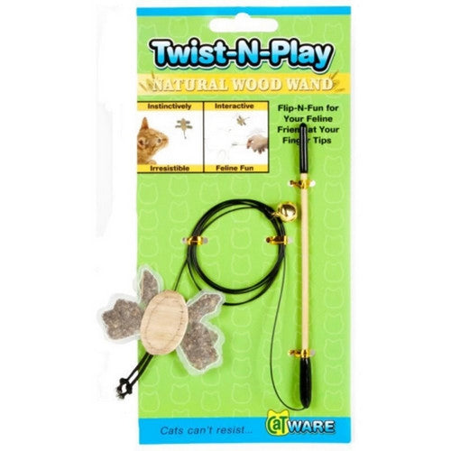 Ware Manufacturing, Twist-N-Play Natural Wood Wand Cat Toy, 1 Count