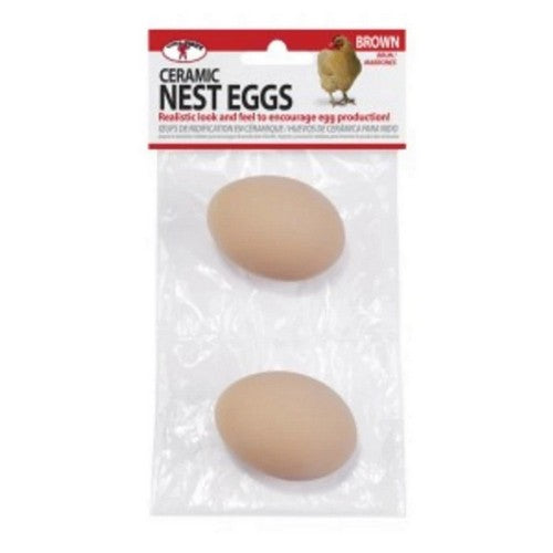 Miller Manufacturing Co, Ceramic Nest Eggs Brown, Pack Of 2
