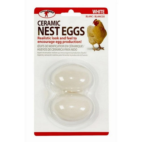 Miller Manufacturing Co, Ceramic Nest Eggs White, Pack Of 2