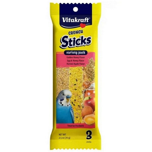 Vitakraft Pet Products, Keet Crunch Sticks Honey Egg Apple Parakeet Treat, 2 Count