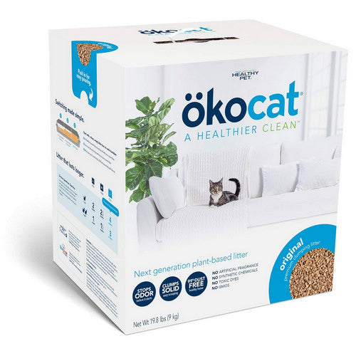 Healthy Pet, Okocat Natural Wood Clumping Cat Litter, 19.8 Lbs
