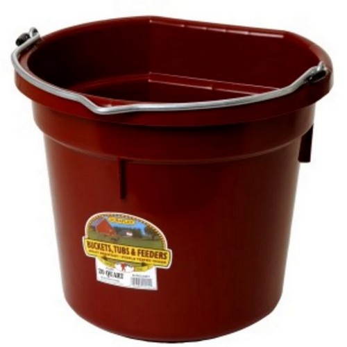 Little Giant Plastic Flat Back Bucket Burgundy 1 Count by Miller Manufacturing Co