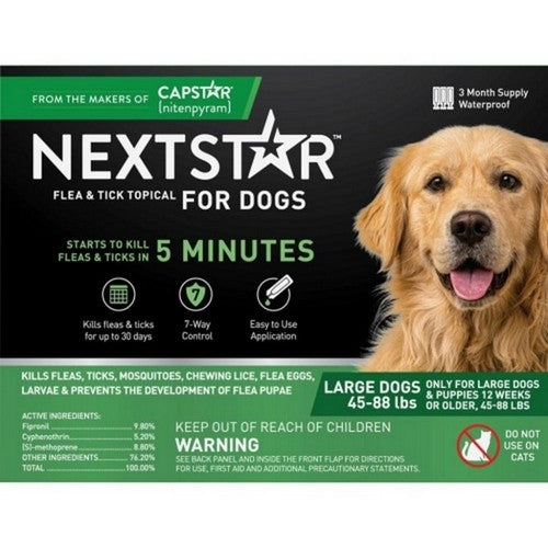 Delightibles, Flea & Tick Topical Treatment For Large Dogs 44-88 Lbs, 3 Count