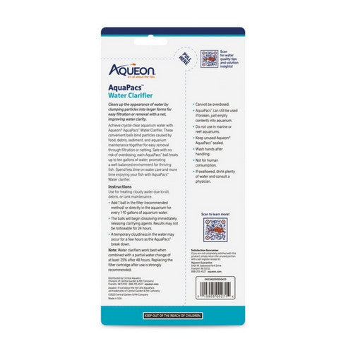 Aqueon, Aqueon AquaPacs Water Clarifier, 10 Gallons / 12 Count (Case Of 6)